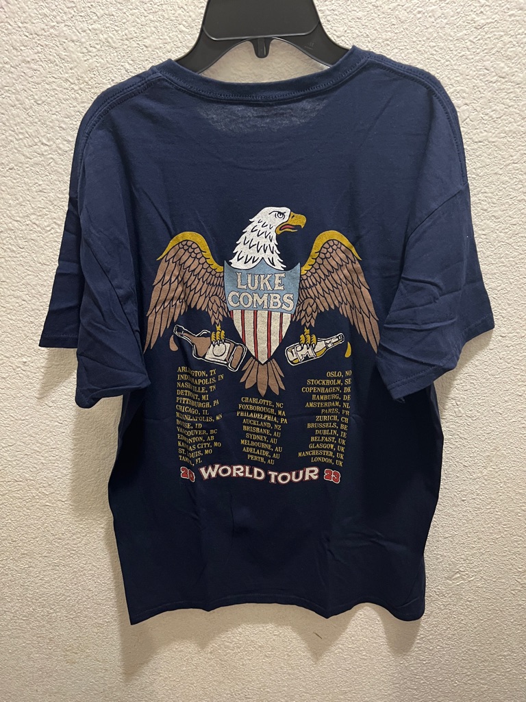 Luke Combs 2013 Navy Short Sleeve Graphic Tour Tee — image 5 of 6